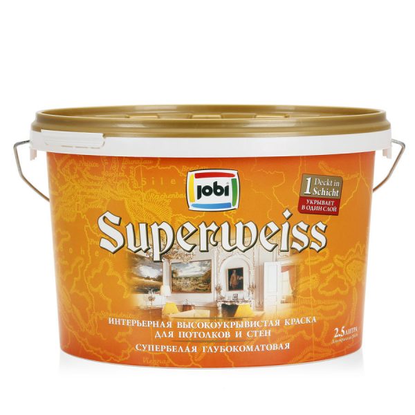 Краска высокоукрывистая "JOBI SUPERWEISS" (2,5л)