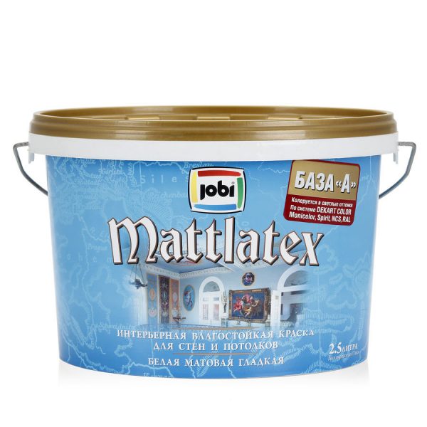 Краска влагостойкая "JOBI MATTLATEX" (2,5л)
