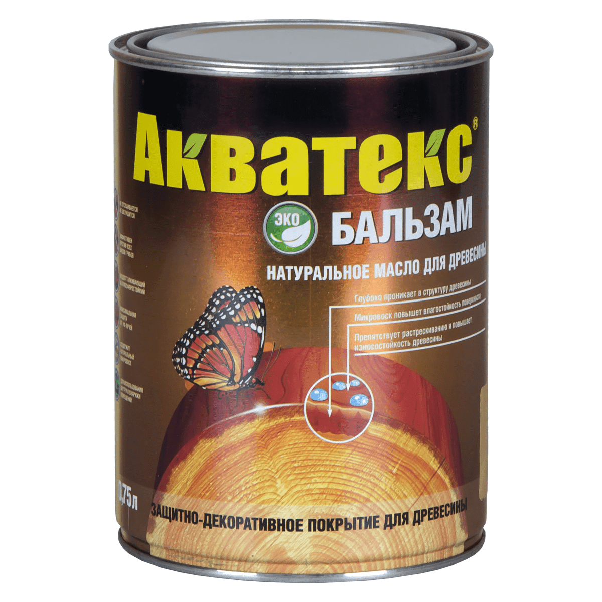 Масло для древесины "Акватекс-бальзам" (0,75л) - эбеновое дерево