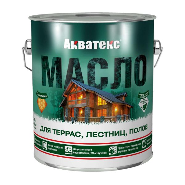 Масло для террас, лестниц, полов "Акватекс", 2,5 л (б/ц)