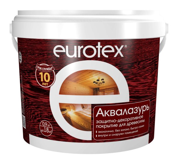 Состав "Евротекс" (лак защитно-декоративный для дерева) 0,9 кг.