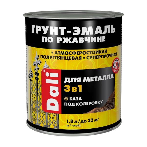 Грунт-эмаль по ржавчине "DALI", "3 в 1", База под колеровку