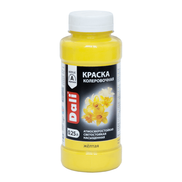 Краска колеровочная "DALI", жёлтый, (0,25 л)
