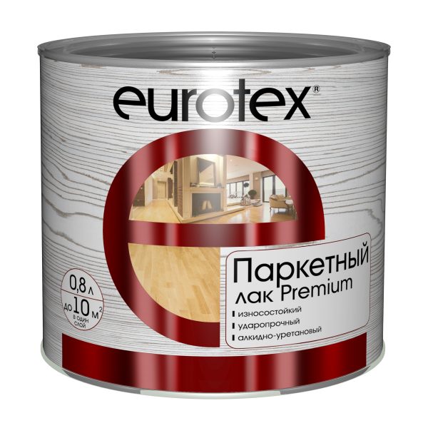 Лак для паркета алкидно-уретановый "Eurotex-Premium" гл. 0,8л
