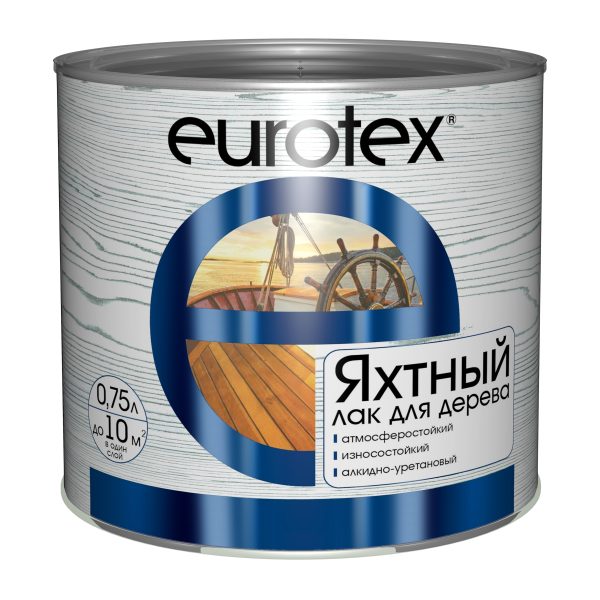 Лак яхтный уретан - алкидный атмосферостойкий "Eurotex" п/мат. 0,75л
