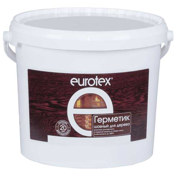 Герметик шовный для дерева "Eurotex", белый, 6 кг