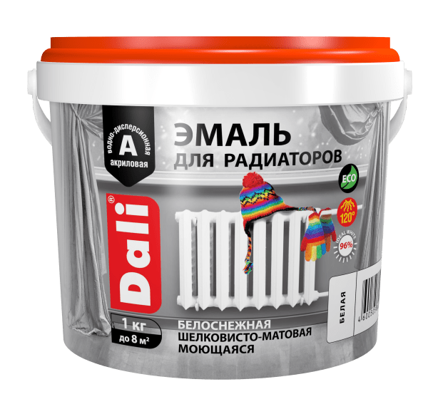 Эмаль акриловая для радиаторов "DALI",  1 кг