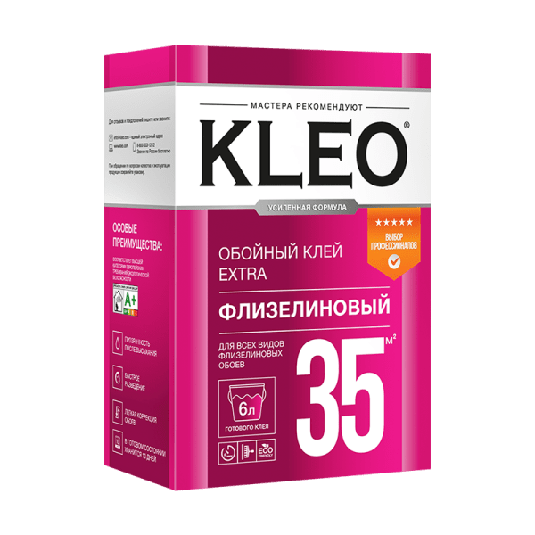 Клей обойный  "KLEO EXTRA 35" для флизелиновых обоев, (35 м2), 240 гр
